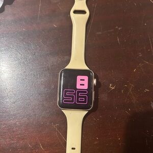 Smartwatch with Beige Strap
